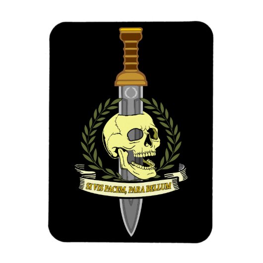 Si Vis Pacem, Para Bellum.. Skull Magneet (Verticaal)