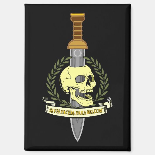 Si Vis Pacem, Para Bellum.. Skull Magneet (Voorkant)