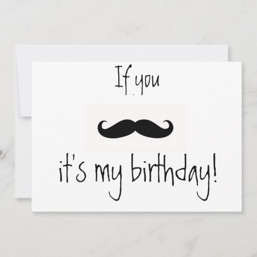 si vous invitation d'anniversaire de moustache (Devant)
