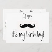 si vous invitation d'anniversaire de moustache (Devant / Derrière)