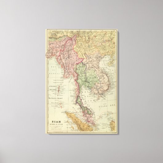Siam, Birma en Anam Canvas Afdruk (Voorkant)