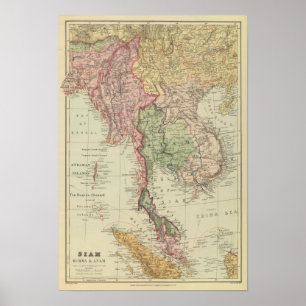 Siam, Birma en Anam Poster