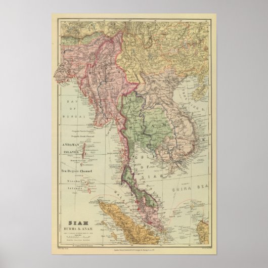 Siam, Birma en Anam Poster (Voorkant)