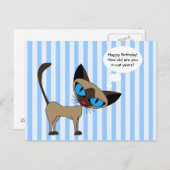 Siamees - Happy Birthday Cat Years - Briefkaart (Voorkant / Achterkant)