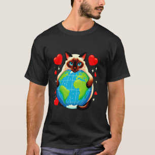 Siamees Kat Aardedag Knuffel Liefde Eigenaar Plane T-shirt