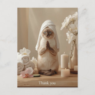 Siamees kat in Spa Bedankt Briefkaart