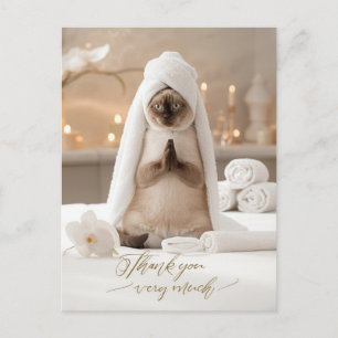 Siamees kat in Spa Bedankt Briefkaart