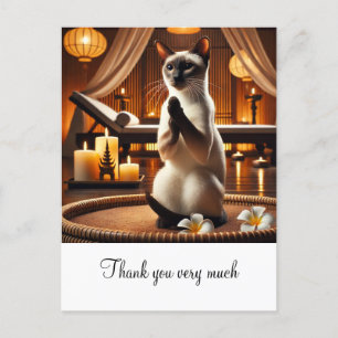 Siamees Kat in Spa Bedankt  Briefkaart