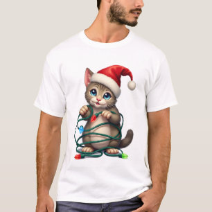 Siamees Kat Kerstmis V-Neck (2) T-shirt
