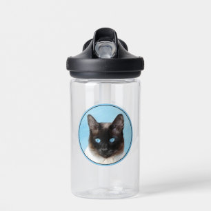 Siamees Kat Schilderij Originele Dier Kunst Waterfles