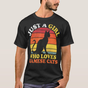 Siamees Kat Vintage Gewoon Een Meisje Dat Van Siam T-shirt