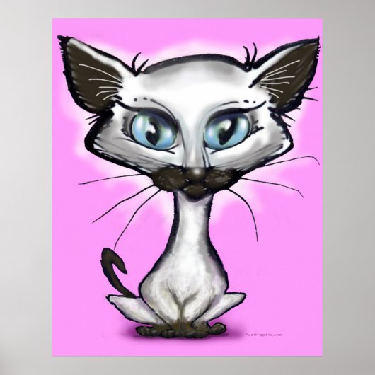 Siamees Kitten Poster (Voorkant)