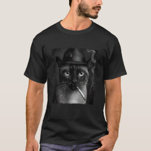 Siamees Rokkende Sigaret Meme Kat Liefhebber Kat M T-shirt