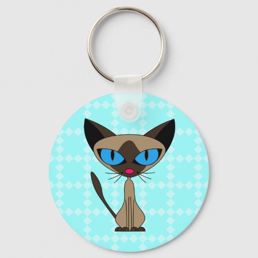 Siamese als u alstublieft Sleutelhanger - blauw (Voorkant)