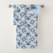 Siamese Blue Eyed Cat Faces Graphic Art Pattern Bad Handdoek (Insitu)