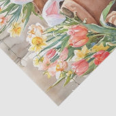 Siamese Bunny Cute Easter Cat with Tulips  Tissuepapier (Detail)