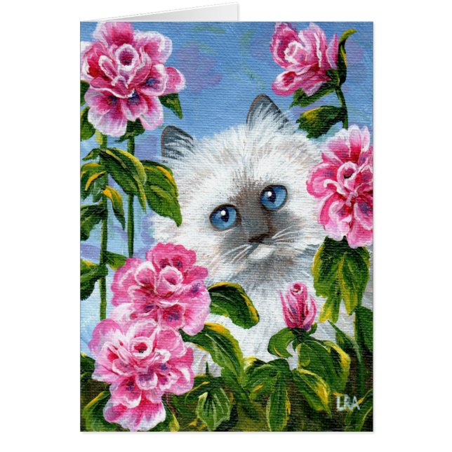 Siamese Burmese Ragdoll Kat Rozen Creationarts (Voorkant)