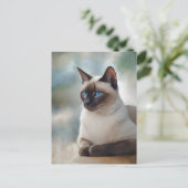 Siamese Cat 749 Digitale kunst Briefkaart (Staand voorkant)