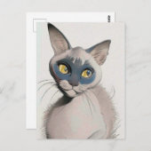 Siamese Cat Art-kaart Briefkaart (Voorkant / Achterkant)