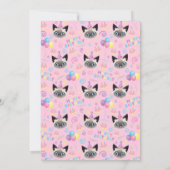 Siamese Cat Birthday Invitation in Pink (Dos)