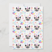 Siamese Cat Birthday Invitation in White (Dos)