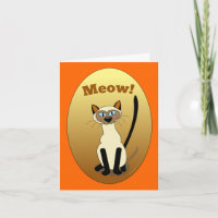 Siamese Cat Birthday Kaart