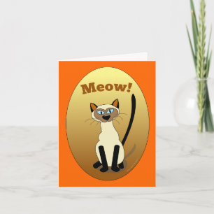 Siamese Cat Birthday Kaart