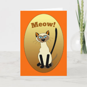 Siamese Cat Birthday Kaart