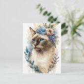 Siamese Cat Briefkaart (Staand voorkant)
