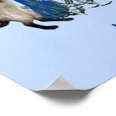 Siamese Cat Butterfly Monogram Initiaal R Naam Poster (Hoek)