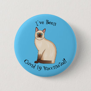 Siamese cat cartoon illustration ronde button 5,7 cm