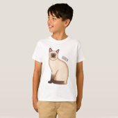 Siamese cat cartoon illustration t-shirt (Voorkant volledig)