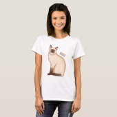 Siamese cat cartoon illustration t-shirt (Voorkant volledig)