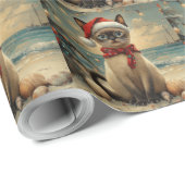 Siamese Cat Christmas  Beach Cadeaupapier (Rol Hoek)
