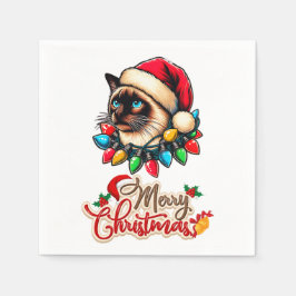 Siamese Cat Christmas Pet Xmas Servet