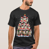 Siamese Cat Christmas Tree Lights Xmas Catmas Cat T-shirt (Voorkant)