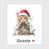 Siamese Cat Christmas V-Neck (1) Sticker (Vel)