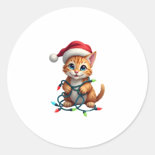 Siamese Cat Christmas V-Neck (3) Ronde Sticker (Voorkant)