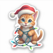 Siamese Cat Christmas V-Neck (3) Sticker (Voorkant)