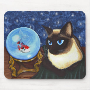 Siamese cat crystal ball koi Fortune Art Mousepad Muismat