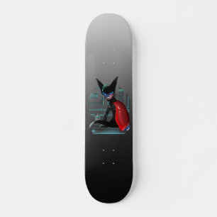 Siamese Cat Cyberpunk Ninja Skateboard