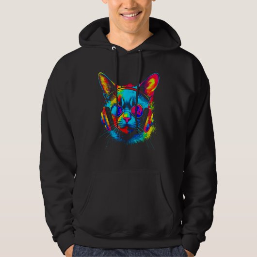 Siamese Cat DJ Festival Hoodie (Voorkant)