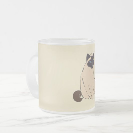 Siamese Cat Frosted Glass Mug (Devant gauche)