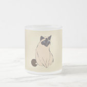 Siamese Cat Frosted Glass Mug (Centre)