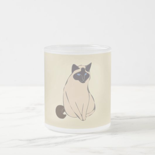 Siamese Cat Frosted Glass Mug (Centre)