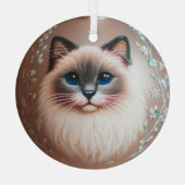 Siamese Cat Glass Ornament (Achterkant)