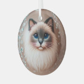 Siamese Cat Glass Ornament (Voorkant links)
