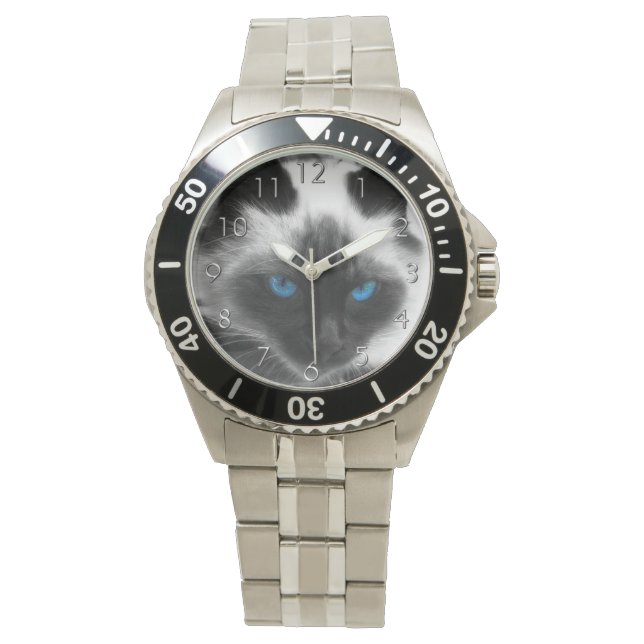 Siamese Cat Horloge (Voorkant)