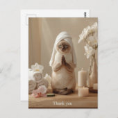 Siamese Cat in Spa Thank you Briefkaart (Voorkant / Achterkant)