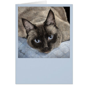 Siamese Cat Kaart - "Mocha"